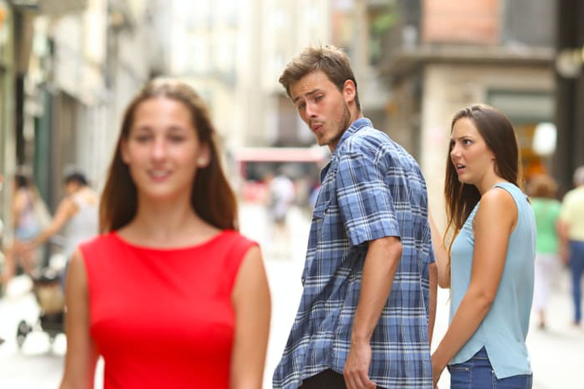 Distracted Boyfriend meme about Groove Life